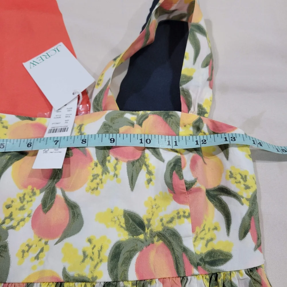 J Crew Cotton Poplin Squareneck Midi Dress Petite Size 2  CJ529 NWT Peaches